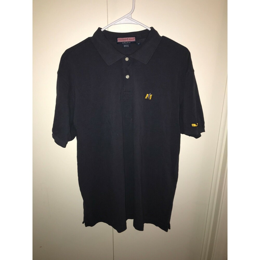 Mens Vineyard Vines Whale Short Sleeve Blue Polo Shirt Size M Murray State Racer